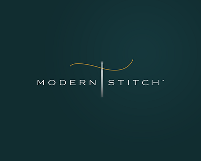 Modern Stitch branding clean design gold logo logo design needle thread