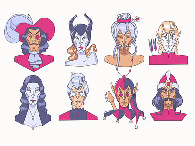 character creation from base face character dracula elf grandma guru illustrator jester maleficent morticia pirat