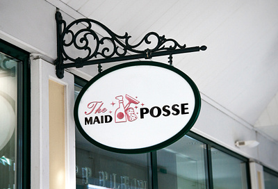 the maid pose logo branding design logo