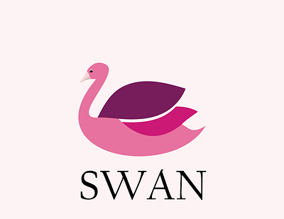 swan design icon illustration logo minimal