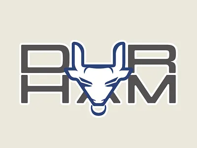 Durham Logo animal bull bull city bulls city durham logo design logotype mascot nc north carolina rdu typography urban wordmark