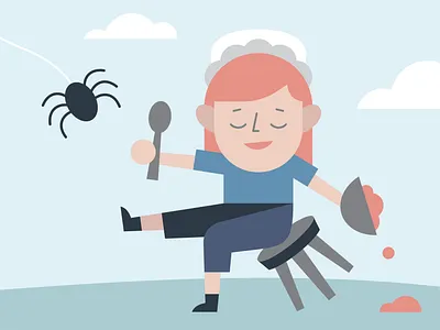 Miss Muffet geometry illustration line miss muffet shape