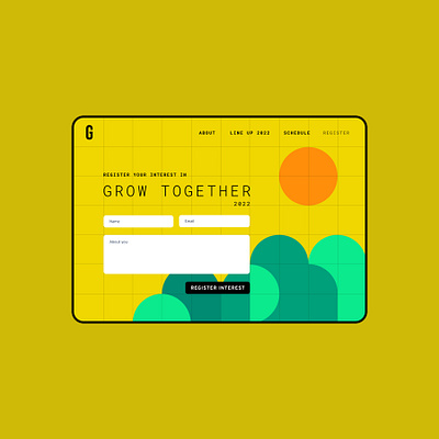 028 #DailyUI Contact Form branding contact form contact us contact us page dailyui dailyui028 dailyuichallenge design event website garden illustration gardening geometric illustration ipad plants ui ui design ux website yellow