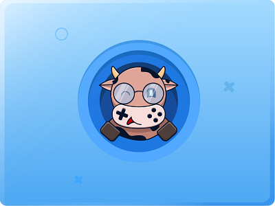 The cow of the gaming industry illustration logo vector
