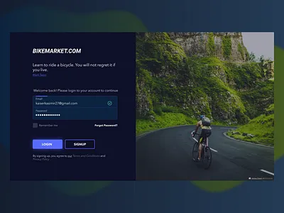 Login form UI dark theme login login form register sign in sign up terms and conditions ui user
