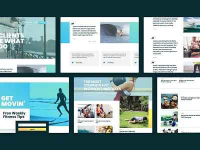 Personal Trainer Website branding fitness flat logo ocean sports personal trainer surfing typography ui ux web website