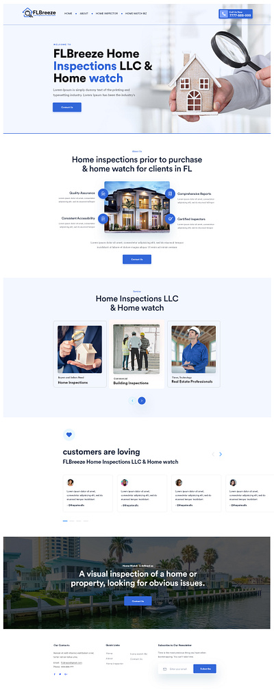 FLBreeze Home Inspections LLC Home watch branding designer ui ux web design webdesign website website builder website builders for resellers website concept website design