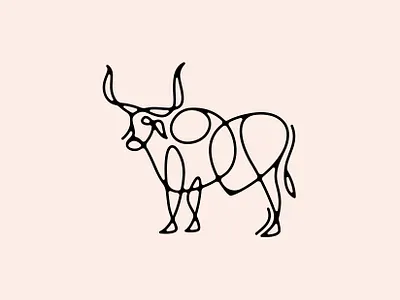 Lunar New Year animal chinese new year design digital art icon illustration line art linework logo lunar new year minimal newyear ox vector zebu
