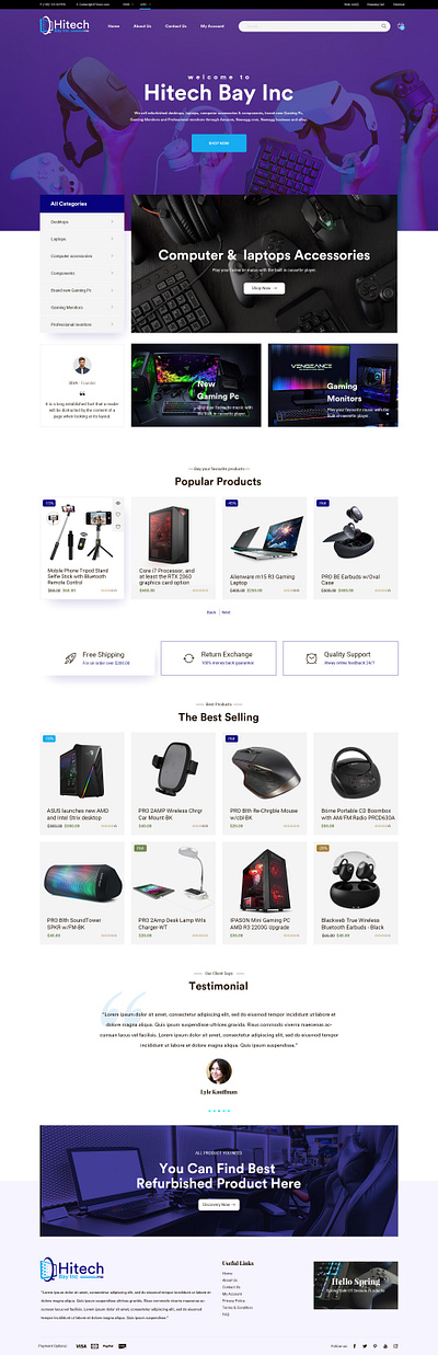 Hitech Bay Inc branding ui ux web design webdesign website website builder website builders for resellers website concept website design