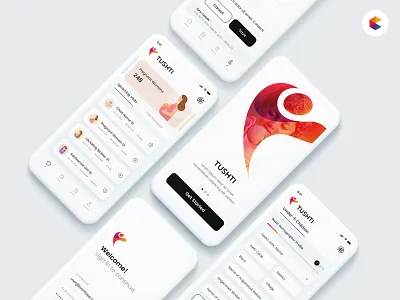Tushti - Digital Health & Nutrition App clean colorful creative digital health healthcare healthcare app innovative minimal nutrition app rural ui ui design ux