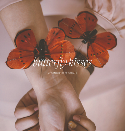 Butterfly Kisses Brand Design beauty brand brand concept brand design brand identity branding logo skincare typeface typography wordmark