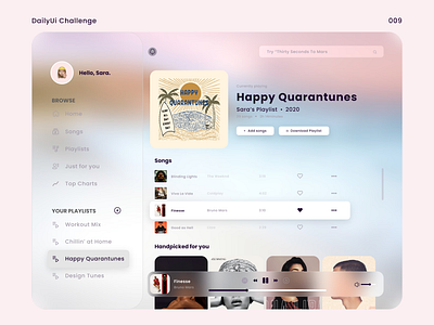 Music App adobe xd app app design dailyui dailyui 009 dailyuichallenge design music app music player prompt shot ui ux web design