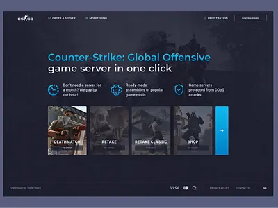 Game hosting CSGO cs16 csgo css dashboard design flat game game dashboard game hosting games hosting ui ux web website