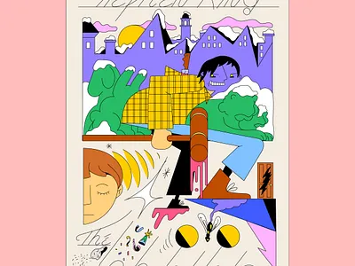 The Shining Book Cover colorful fanart fun horror illustration wild