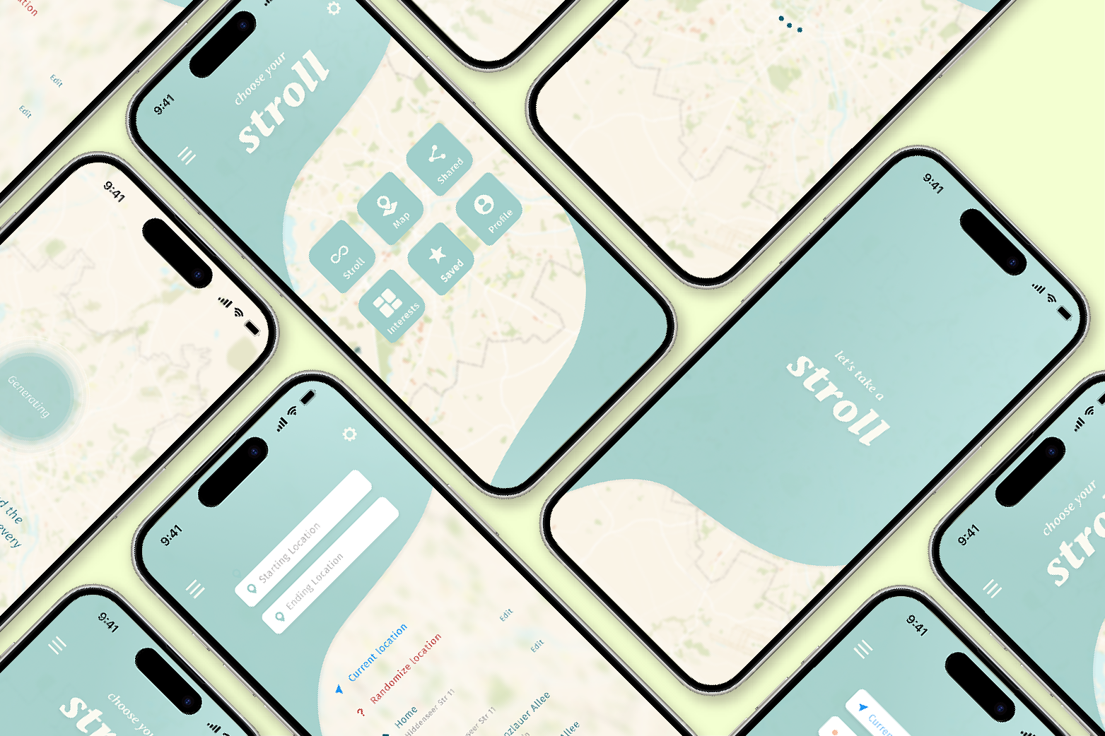 rough mockups for stroll adobe xd app concept app design app ui application branding design design app figma graphic design interface interface design phone app ui