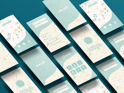 rough mockups for stroll adobe xd app concept app design app ui application branding design design app figma graphic design interface interface design phone app ui