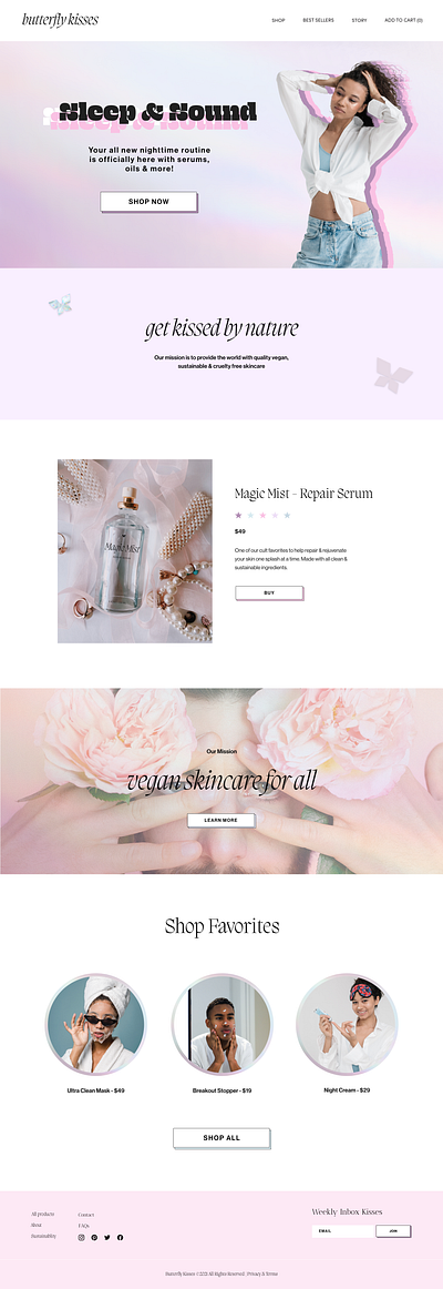 butterfly kisses website beauty brand brand design branding concept ecommerce ecommerce design gradient graphic design holographic logo online shop shopify skincare brand typography web design website design