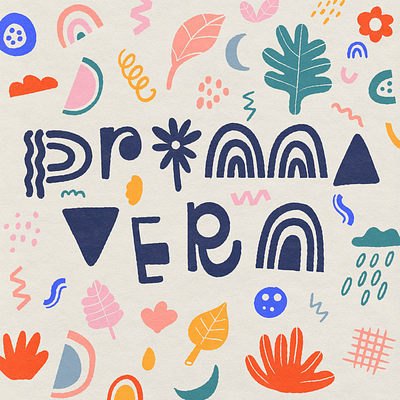 Primavera design illustration spring texture typography