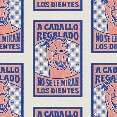 A caballo regalado no se le miran los dientes argentina design frases illustration phrases texture typography vintage