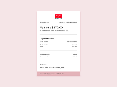 Email Receipt design emailreceipt receipt ui uidesign