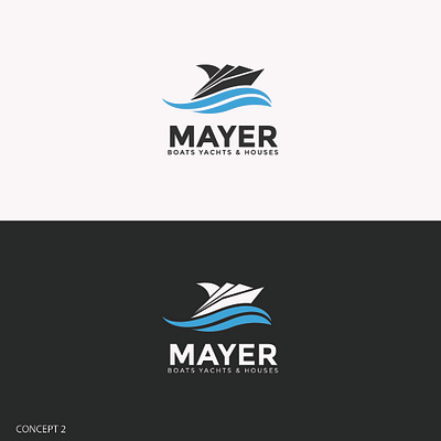 mayer boats yachts logo design boat brand identity business logo logo design logotype modern sea vector water yacht