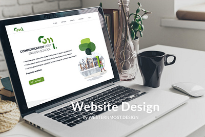 website with unique graphics communication englishschool graphicdesign illustration language school logo logodesign webdesign website wordpress