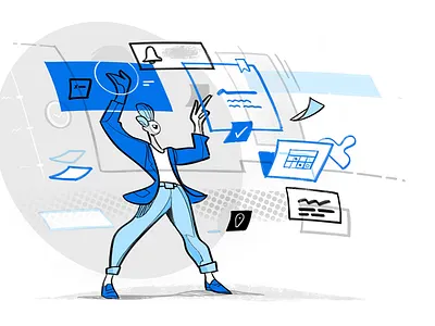 Scheduling Master appointment calendar calendar app contacts flow illustration invitation meeting multitasking planning project manager schedule task manager timeline