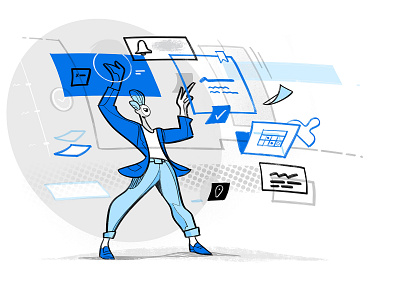 Scheduling Master appointment calendar calendar app contacts flow illustration invitation meeting multitasking planning project manager schedule task manager timeline