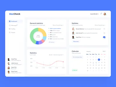 DocCheck | Web service blue calendar check clean crm dashboard design documents easy figma hr saas table ui white
