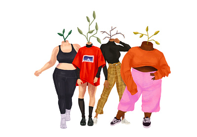 Plant People digital illustration digital painting digitalart figure drawing graphic illustration painting plant plant illustration