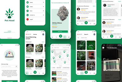 PotHead App app app design clean design mobile mockup ui ui design ux ux design weed