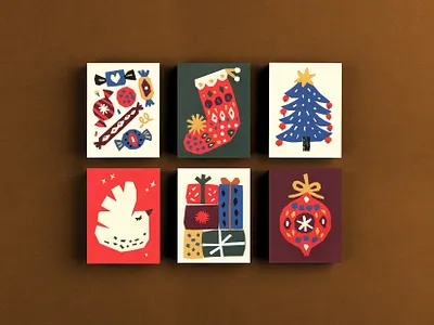 Christmas postcards – 2020 bird blue christmas christmas card colorful editorial illustration events handmade illustration sweets vector