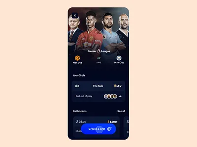 Circl. - Social Sports Betting App Create Flow app betting branding create design sports ui ux