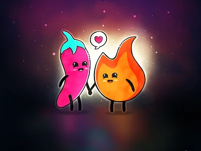 Fire & Pepper cute fire hearth illustration loved lovely pepper procreate procreate app procreate art spice