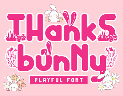 Thanks Bunny art design font fontandroid fontdesign fonts fontstyle fonty graphicdesign handlettering handwritten lettering popularfont trendingfont type typedesign typeface typography typographydesign weddingfont