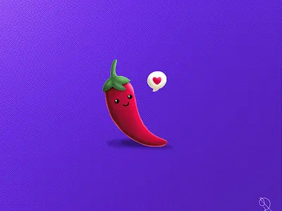 Sweet Pepper chilli cute hearth illustration love loved lovely pepper procreate procreate art