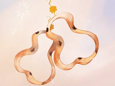 Resin Gel Shiny Earrings accessories animal print bling collection earrings ecommerce fashion flex gold illustration ipad jewellery jewels procreate procreate app shine texture transparency trendy woman