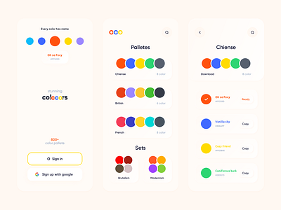 Colooors app application colors google gradient gura nicholson mobile mobile design new style pallete trend trendy design ui ui ux uiux user experience user interface