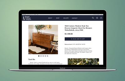 Elegant Findings Antiques Website antiques art design shop thrift thrifting ui ux web webdesign