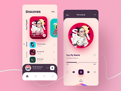 Music Player App Design Concept artist creative app design creative design design ideas iphone12 lyrics mobile app design music album music app music art music player app music player ui musician play play song player playlists song sound spotify