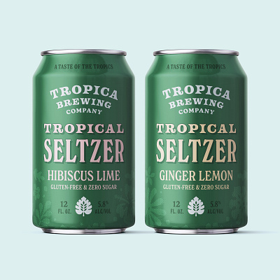 Tropica Seltzer alcohol beach brand brewery can distillery funky island packaging seltzer tropical