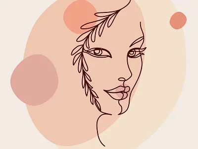 Image of a woman, line art illustration. branding design girl illustration line art vector woman