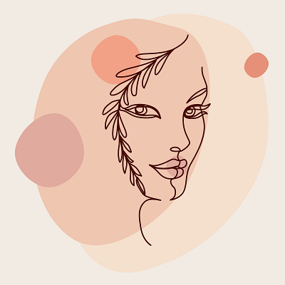 Image of a woman, line art illustration. branding design girl illustration line art vector woman