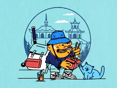 Lunar New Year 2021 asia asian cat celebration character character design china holiday illustration inspiration lunar new year noodles procreate ipad pro zajno