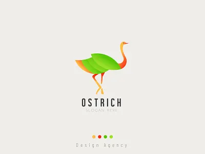 Ostrich bird - gradient Logo design animal bird brand branding color funny ostrich gradient logo ostrich ostrich vector
