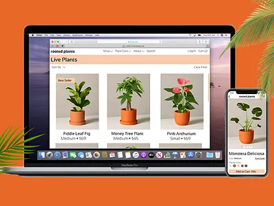 Rooted Plants Web Design art design illustration plants plants app shop ui ux