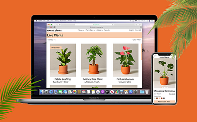 Rooted Plants Web Design art design illustration plants plants app shop ui ux