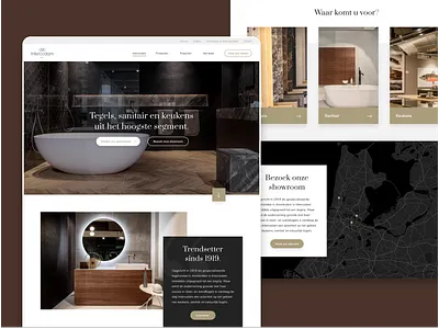 Webdesign concept for a bathroom store branding webdesign
