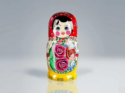 Matryoshka, Russian wooden doll. design illustration russian doll vector woman