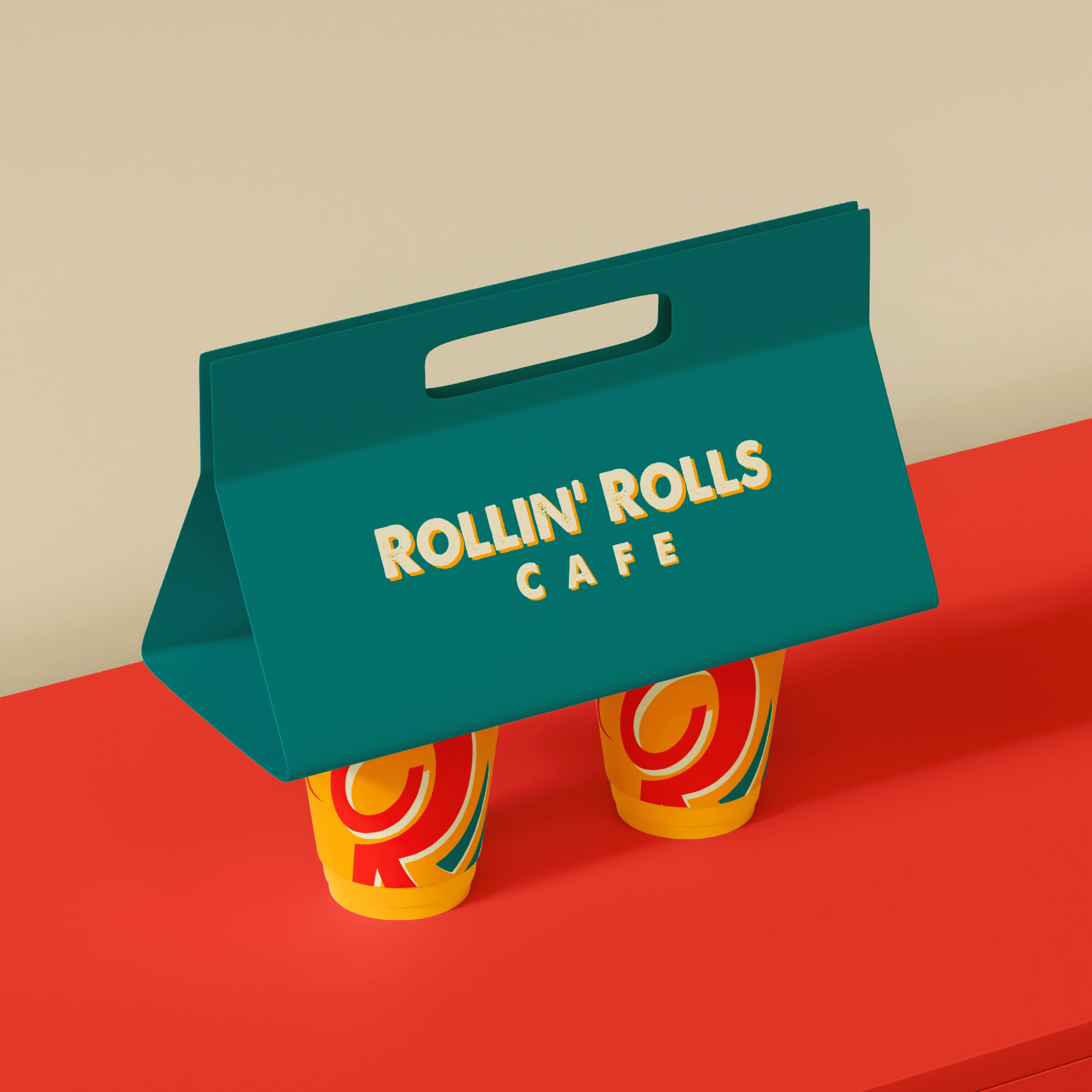 ROLLIN' ROLL CAFE BRAND IDENTITY branding design graphic design illustration logo logo design vector